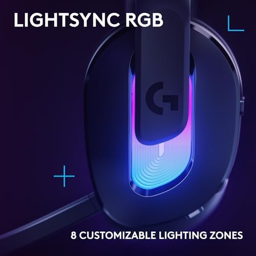 Logitech G522 Lightspeed Wireless Gaming Headset  Full Band Mic  Advanced Audio  Tri Connect  Lightspeed  Bluetooth  USB A to C   LIGHTSYNC RGB  for PC & Nintendo Switch/Switch 2   Black