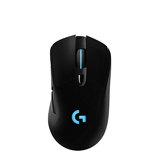 Logitech G703 Lightspeed Wireless Gaming Mouse W/Hero 25K Sensor  PowerPlay Compatible  Lightsync RGB  Lightweight 95G 10G Optional  100 25  600 DPI  Rubber Side Grips   Black