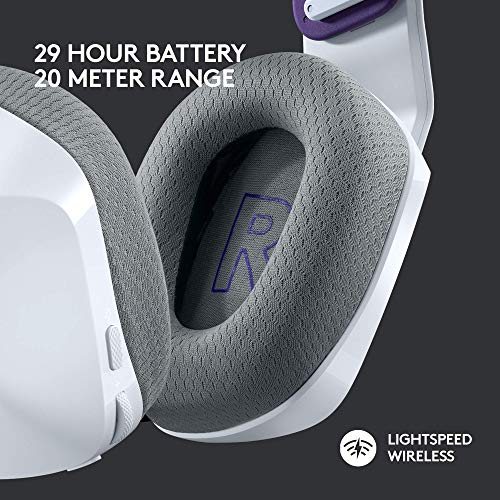 Logitech G733 Lightspeed Wireless Gaming Headset  Suspension Headband  Lightsync RGB  Blue VO CE Mic  PRO G Audio   White  Gaming Headset Wireless  PC Compatible