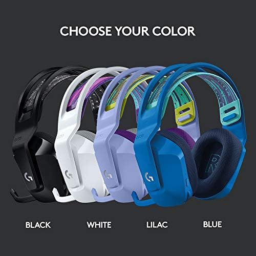Logitech - Auriculares inalámbricos G733 Lightspeed para juegos, con diadema de suspensión, Lightsync RGB, tecnología de micrófono Blue VO!CE y controladores de audio PRO-G, color negro