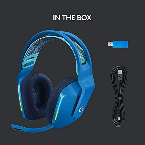 Logitech - Auriculares inalámbricos G733 Lightspeed para juegos, con diadema de suspensión, Lightsync RGB, tecnología de micrófono Blue VO!CE y controladores de audio PRO-G, color negro