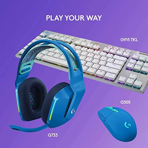 Logitech - Auriculares inalámbricos G733 Lightspeed para juegos, con diadema de suspensión, Lightsync RGB, tecnología de micrófono Blue VO!CE y controladores de audio PRO-G, color negro