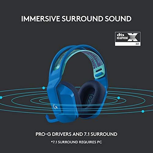 Logitech - Auriculares inalámbricos G733 Lightspeed para juegos, con diadema de suspensión, Lightsync RGB, tecnología de micrófono Blue VO!CE y controladores de audio PRO-G, color negro