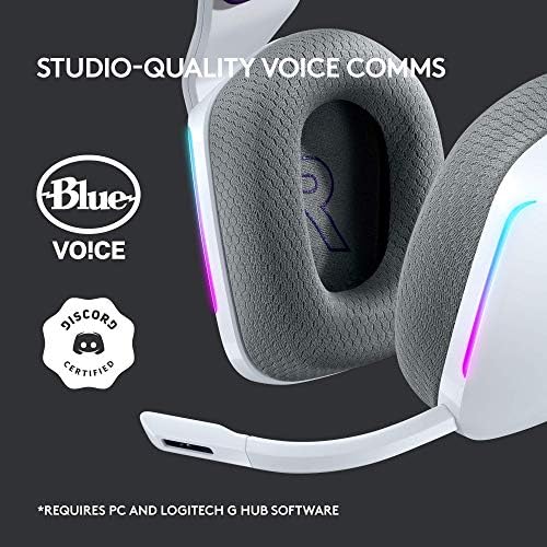 Logitech - Auriculares inalámbricos G733 Lightspeed para juegos, con diadema de suspensión, Lightsync RGB, tecnología de micrófono Blue VO!CE y controladores de audio PRO-G, color negro