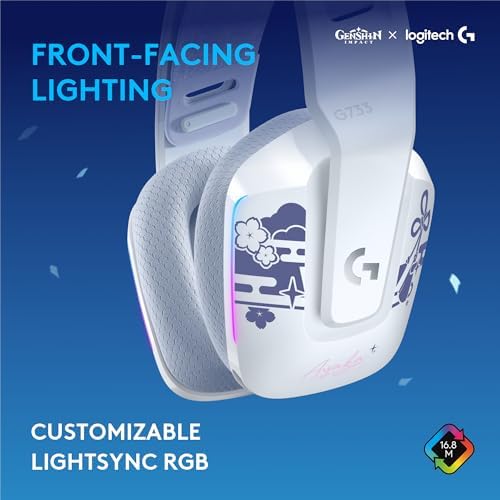 Logitech - Auriculares inalámbricos G733 Lightspeed para juegos, con diadema de suspensión, Lightsync RGB, tecnología de micrófono Blue VO!CE y controladores de audio PRO-G, color negro