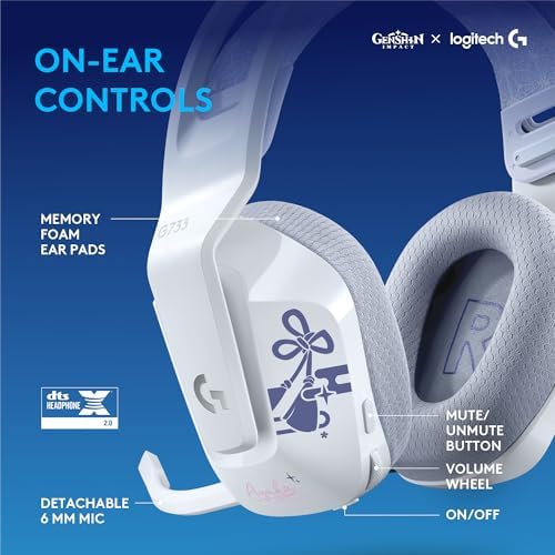 Logitech - Auriculares inalámbricos G733 Lightspeed para juegos, con diadema de suspensión, Lightsync RGB, tecnología de micrófono Blue VO!CE y controladores de audio PRO-G, color negro