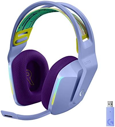 Logitech - Auriculares inalámbricos G733 Lightspeed para juegos, con diadema de suspensión, Lightsync RGB, tecnología de micrófono Blue VO!CE y controladores de audio PRO-G, color negro