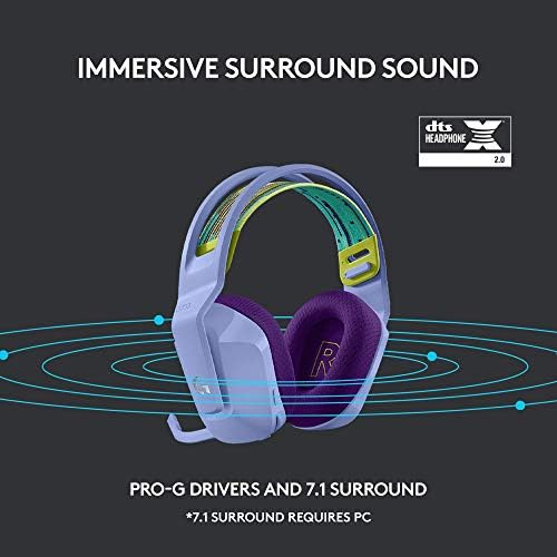 Logitech - Auriculares inalámbricos G733 Lightspeed para juegos, con diadema de suspensión, Lightsync RGB, tecnología de micrófono Blue VO!CE y controladores de audio PRO-G, color negro