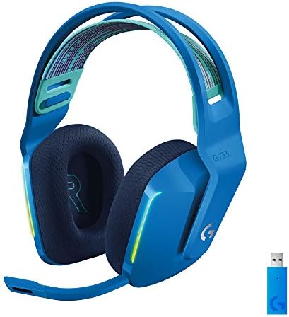 Logitech G733 Lightspeed Wireless Gaming Headset  Suspension Headband  Lightsync RGB  Blue VO CE Mic  PRO G Audio   Black  Gaming Headset Wireless  PC  PS5  PS4  Switch Compatible