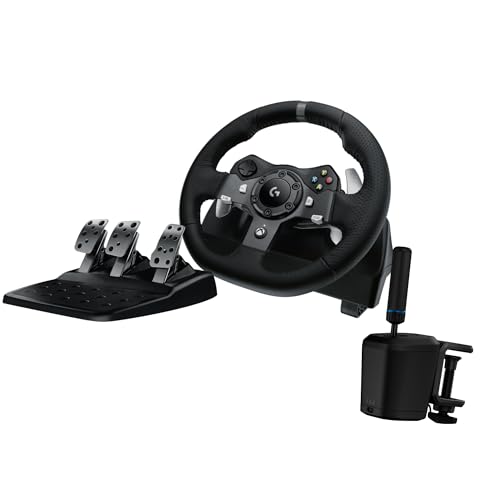 Logitech G920 Driving Force Racing Wheel and Floor Pedals  Real Force Feedback  Stainless Steel Paddle Shifters  Leather Steering Wheel Cover for Xbox Series X S  Xbox One  PC  Mac   Black