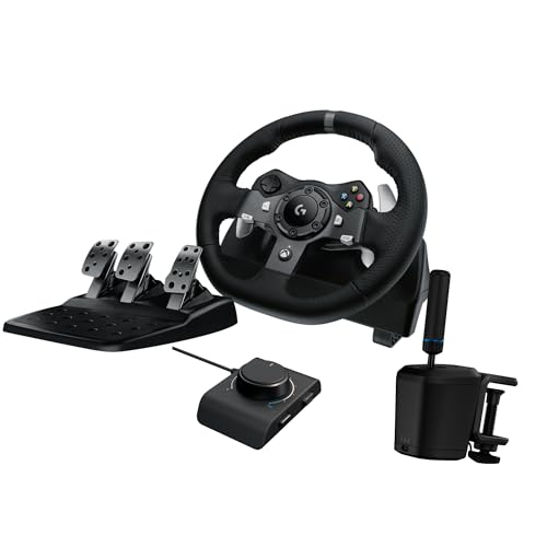 Logitech G920 Driving Force Racing Wheel and Floor Pedals  Real Force Feedback  Stainless Steel Paddle Shifters  Leather Steering Wheel Cover for Xbox Series X S  Xbox One  PC  Mac   Black