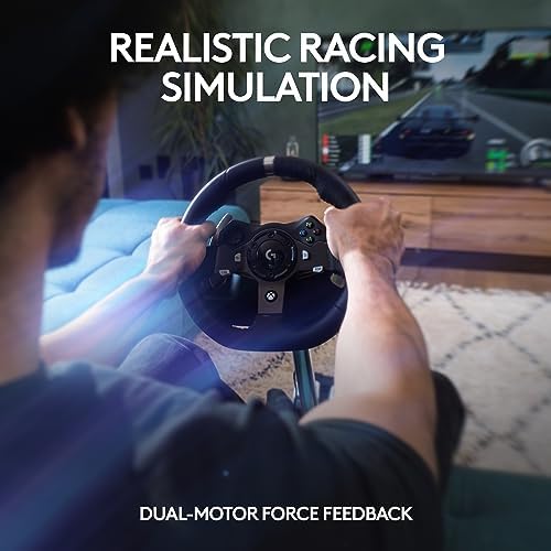 Logitech G920 Driving Force Racing Wheel and Floor Pedals  Real Force Feedback  Stainless Steel Paddle Shifters  Leather Steering Wheel Cover for Xbox Series X S  Xbox One  PC  Mac   Black