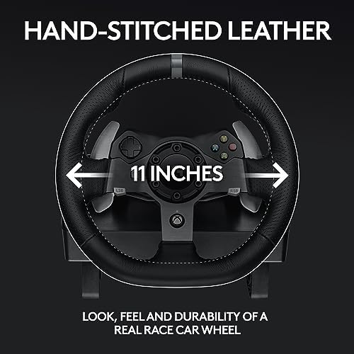 Logitech G920 Driving Force Racing Wheel and Floor Pedals  Real Force Feedback  Stainless Steel Paddle Shifters  Leather Steering Wheel Cover for Xbox Series X S  Xbox One  PC  Mac   Black