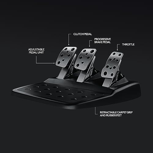 Logitech G920 Driving Force Racing Wheel and Floor Pedals  Real Force Feedback  Stainless Steel Paddle Shifters  Leather Steering Wheel Cover for Xbox Series X S  Xbox One  PC  Mac   Black