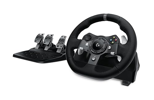 Logitech G920 Driving Force Racing Wheel and Floor Pedals  Real Force Feedback  Stainless Steel Paddle Shifters  Leather Steering Wheel Cover for Xbox Series X S  Xbox One  PC  Mac   Black