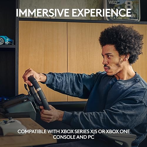 Logitech G920 Driving Force Racing Wheel and Floor Pedals  Real Force Feedback  Stainless Steel Paddle Shifters  Leather Steering Wheel Cover for Xbox Series X S  Xbox One  PC  Mac   Black