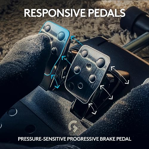 Logitech G923 Racing Wheel and Pedals for Xbox Series X S  Xbox One and PC featuring TRUEFORCE up to 1000 Hz Force Feedback  Responsive Pedal  Dual Clutch Launch Control  and Genuine Leather Wheel Cover