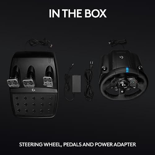 Logitech G923 Racing Wheel and Pedals  TRUEFORCE Force Feedback  Real Leather   Logitech G Driving Force Shifter   Xbox X S  Xbox One  PC  Mac   Black