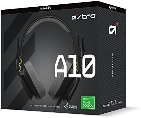 Logitech G Astro A10 Gen 2 Cross Platform Wired Gaming Headset for PlayStation 5/4  Xbox S X  Nintendo Switch  PC  3 5mm Headphone Jack  32mm Drivers  Flip to Mute Mic  Over Ear   Black/Xbox Edition