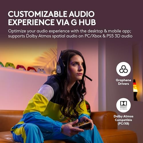 Logitech G Astro A50 Omni Platform Wireless Gaming Headset   Base Station for PS5  Xbox  PC  PLAYSYNC Audio Switcher  <16 bit/48kHz  Console   <24 bit/48 kHz  PC   24hr Battery  2 4GHz & BT   Black