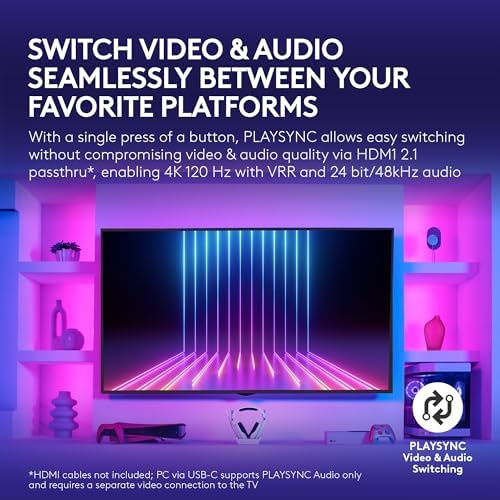 Logitech G Astro A50 Omni Platform Wireless Gaming Headset   Base Station for PS5  Xbox  PC  PLAYSYNC Audio Switcher  <16 bit/48kHz  Console   <24 bit/48 kHz  PC   24hr Battery  2 4GHz & BT   Black