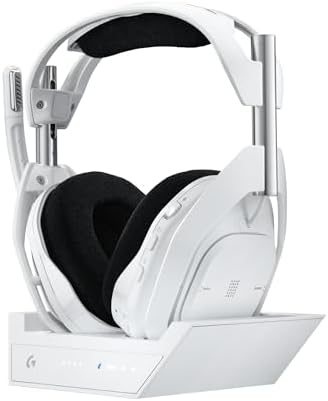 Logitech G Astro A50 X Multi Platform Wireless Gaming Headset   Base Station for PS5/Xbox/PC  PLAYSYNC Video & Audio Switcher  HDMI 2 1 4K 120Hz VRR  <24bit/48kHz  24hr Battery  2 4GHz & BT   White
