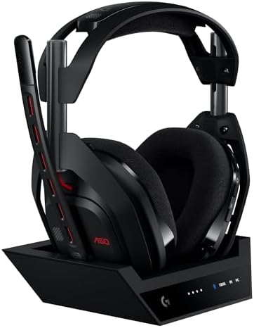 Logitech G Astro A50 X Multi Platform Wireless Gaming Headset   Base Station for PS5/Xbox/PC  PLAYSYNC Video & Audio Switcher  HDMI 2 1 4K 120Hz VRR  <24bit/48kHz  24hr Battery  2 4GHz & BT   Black