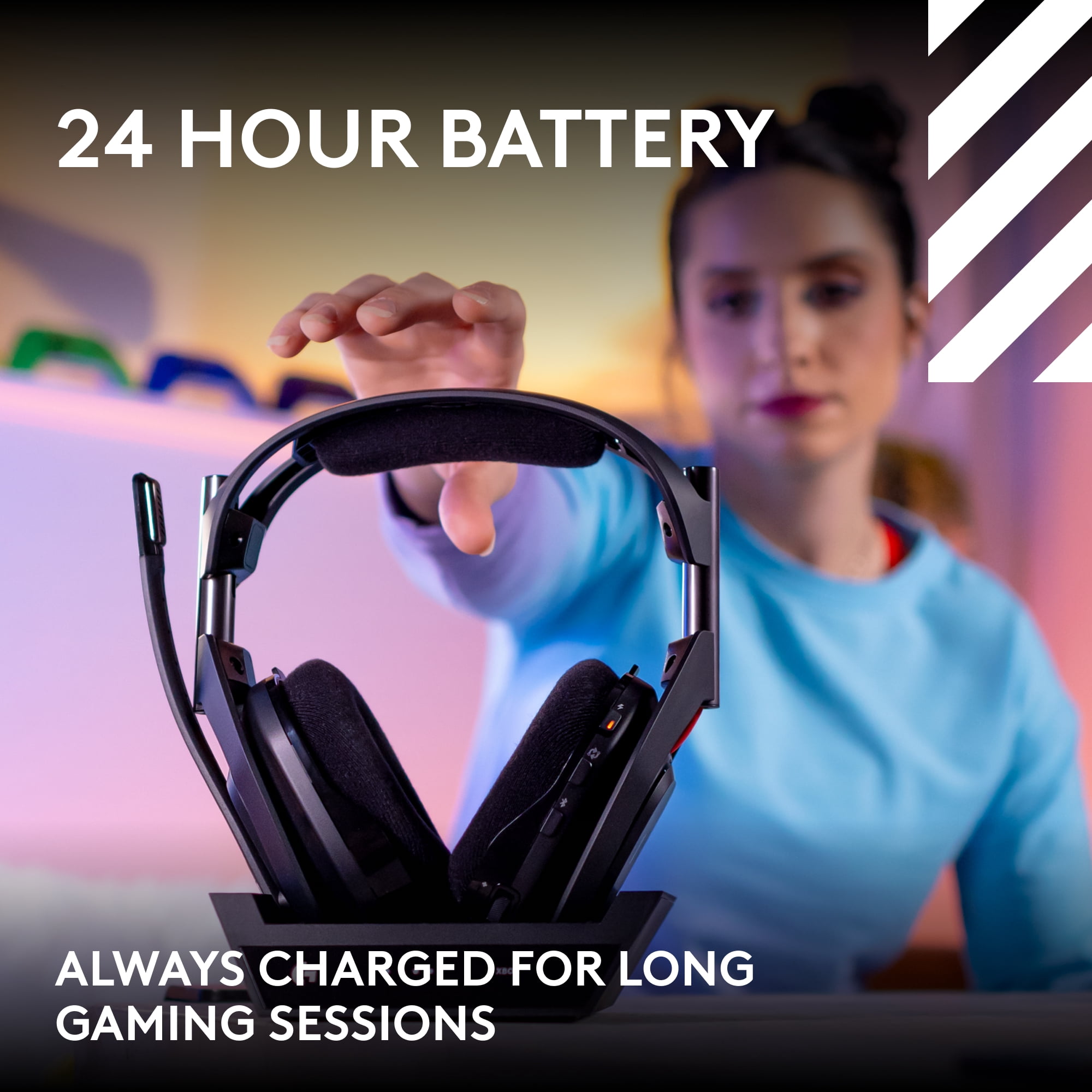 Logitech G Astro A50 LIGHTSPEED Wireless Gaming Headset   Base Station  Gen 5   PRO G GRAPHENE  3 System Switching  USB C to Xbox  PS5  PC/Mac or Nintendo Switch  Bluetooth   Black