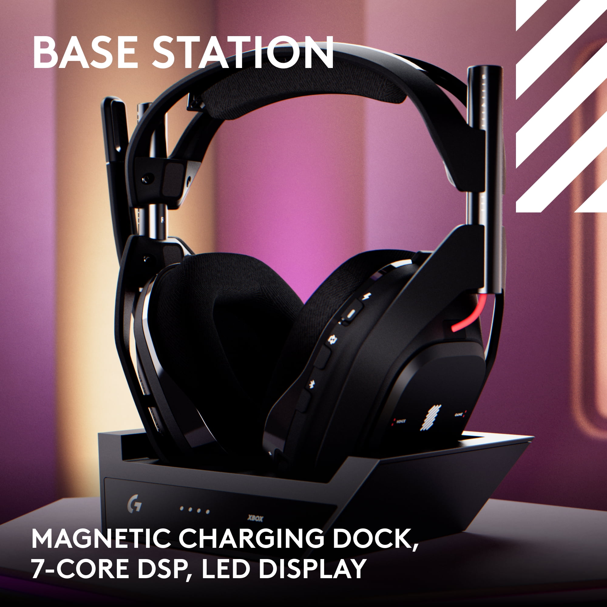 Logitech G Astro A50 LIGHTSPEED Wireless Gaming Headset   Base Station  Gen 5   PRO G GRAPHENE  3 System Switching  USB C to Xbox  PS5  PC/Mac or Nintendo Switch  Bluetooth   Black