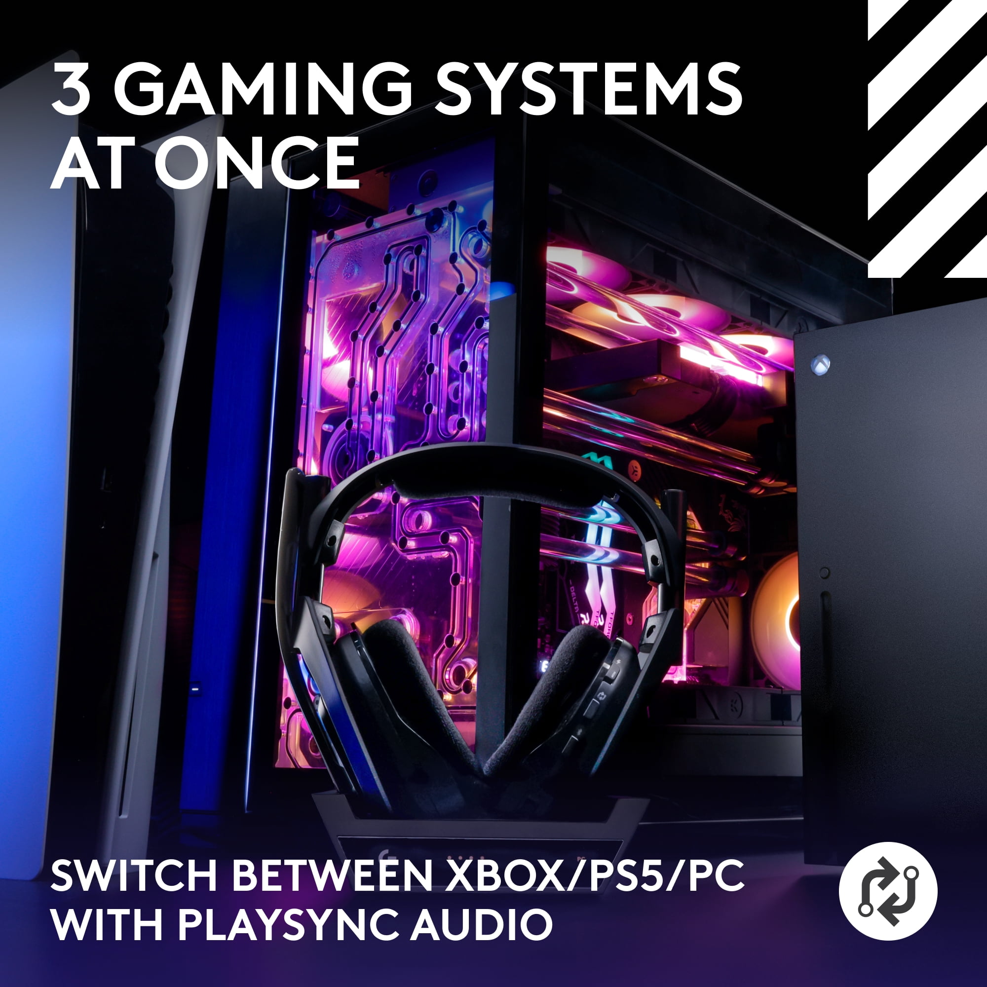 Logitech G Astro A50 LIGHTSPEED Wireless Gaming Headset   Base Station  Gen 5   PRO G GRAPHENE  3 System Switching  USB C to Xbox  PS5  PC/Mac or Nintendo Switch  Bluetooth   Black