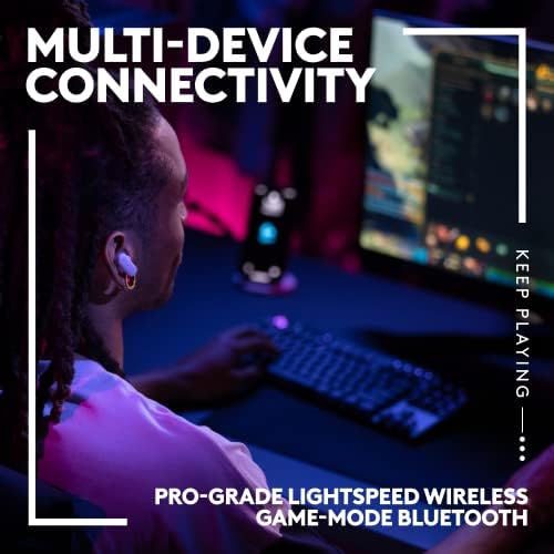 Logitech G FITS True Wireless Gaming Earbuds  Custom Molded Fit  Lightspeed   Bluetooth  Four Beamforming Microphones  PC  Mac  PS5  PS4  Mobile  Nintendo Switch   White
