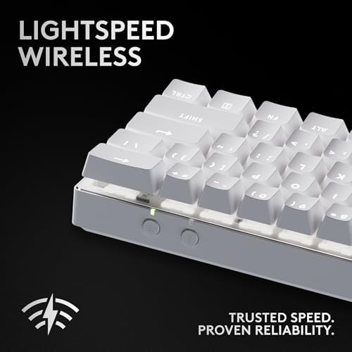 Logitech G PRO X 60 Lightspeed Wireless Gaming Keyboard  Ultra Compact TKL 60  Mechanical Keyboard for Windows PC  LIGHTSYNC RGB  Dual Shot PBT Keycaps  GX Optical Linear Switches   White