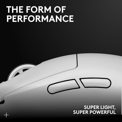 Logitech G PRO X SUPERLIGHT 2 Wireless Gaming Mouse  60g Pro Grade with 5 Programmable Buttons  44k DPI Sensor  8kHz Report Rate  USB C Charging for PC/Mac   White