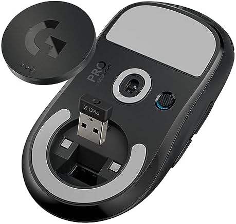 Logitech G PRO X SUPERLIGHT Wireless Gaming Mouse  Ultra Lightweight  HERO 25K Sensor  25 600 DPI  5 Programmable Buttons  Long Battery Life  Compatible with PC / Mac   Black