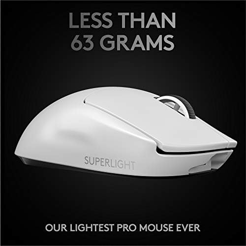 Logitech G PRO X SUPERLIGHT Wireless Gaming Mouse  Ultra Lightweight  HERO 25K Sensor  25 600 DPI  5 Programmable Buttons  Long Battery Life  Compatible with PC / Mac   Black