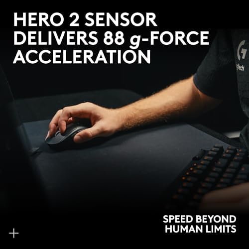 Logitech G PRO X SUPERLIGHT 2 Wireless Gaming Mouse  60g Pro Grade with 5 Programmable Buttons  44k DPI Sensor  8kHz Report Rate  USB C Charging for PC/Mac   Black