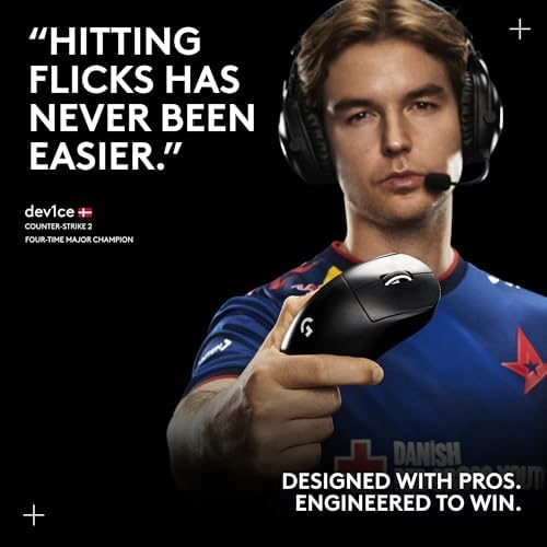 Logitech G PRO X SUPERLIGHT 2 Wireless Gaming Mouse  60g Pro Grade with 5 Programmable Buttons  44k DPI Sensor  8kHz Report Rate  USB C Charging for PC/Mac   Black