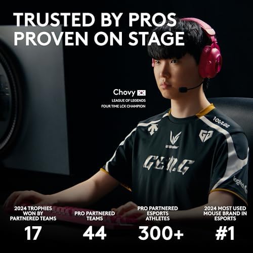 Logitech G PRO X SUPERLIGHT 2 Wireless Gaming Mouse  60g Pro Grade with 5 Programmable Buttons  44k DPI Sensor  8kHz Report Rate  USB C Charging for PC/Mac   Black