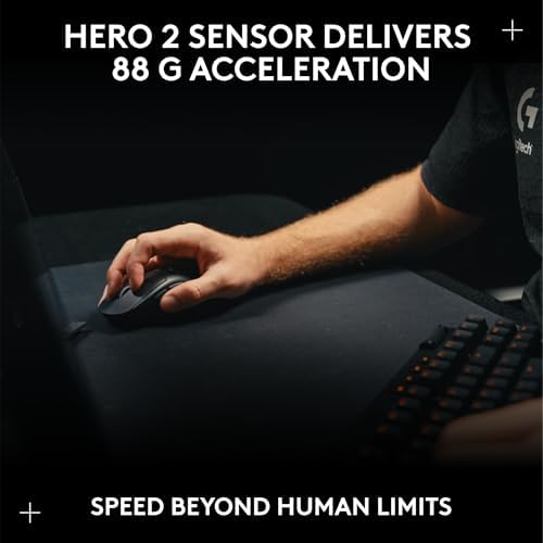 Logitech G PRO X SUPERLIGHT 2 Wireless Gaming Mouse  60g Pro Grade with 5 Programmable Buttons  44k DPI Sensor  8kHz Report Rate  USB C Charging for PC/Mac   Black