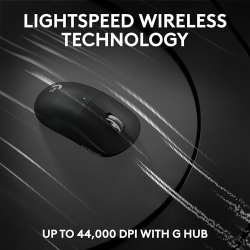 Logitech G PRO X SUPERLIGHT 2 Wireless Gaming Mouse  60g Pro Grade with 5 Programmable Buttons  44k DPI Sensor  8kHz Report Rate  USB C Charging for PC/Mac   Black