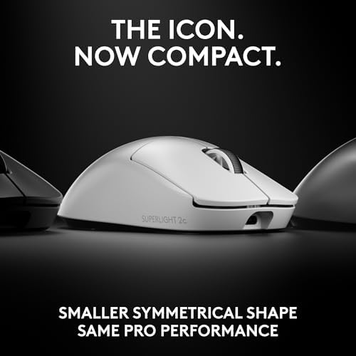 Logitech G PRO X SUPERLIGHT 2 Wireless Gaming Mouse  60g Pro Grade with 5 Programmable Buttons  44k DPI Sensor  8kHz Report Rate  USB C Charging for PC/Mac   Black