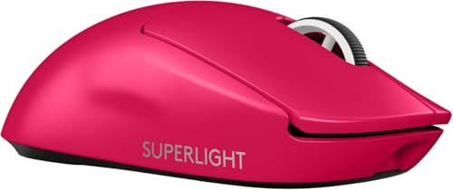 Logitech G PRO X Superlight 2 Lightspeed Wireless Gaming Mouse  Lightweight  LIGHTFORCE Hybrid Switches  Hero 2 Sensor  32 000 DPI  5 Programmable Buttons  USB C Charging  PC & Mac   Magenta  Renewed 