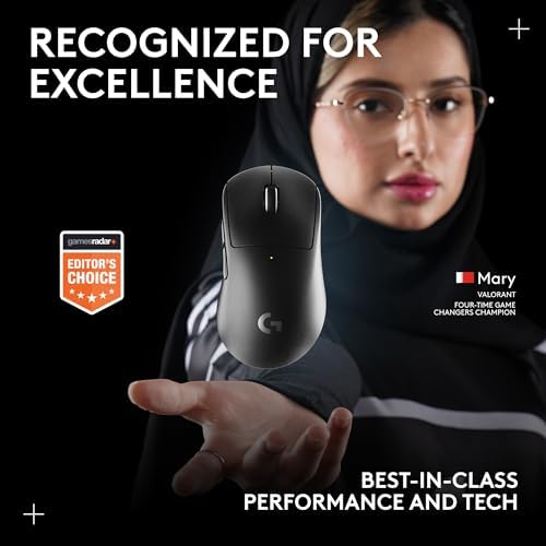 Logitech G PRO X Superlight 2c Wireless Gaming Mouse  51 g pro Grade Compact Mouse with 5 programmable Buttons  USB C Charging  44K DPI Sensor  up to 8 kHz Polling for PC/Mac   Magenta