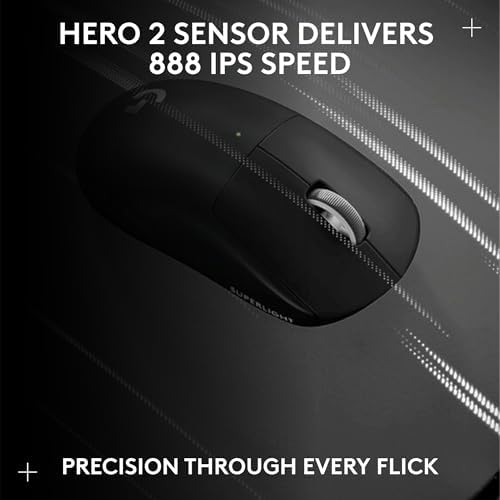 Logitech G PRO X Superlight 2c Wireless Gaming Mouse  51 g pro Grade Compact Mouse with 5 programmable Buttons  USB C Charging  44K DPI Sensor  up to 8 kHz Polling for PC/Mac   Black