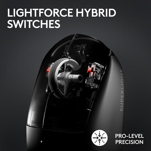 Logitech G PRO X Superlight 2c Wireless Gaming Mouse  51 g pro Grade Compact Mouse with 5 programmable Buttons  USB C Charging  44K DPI Sensor  up to 8 kHz Polling for PC/Mac   Black