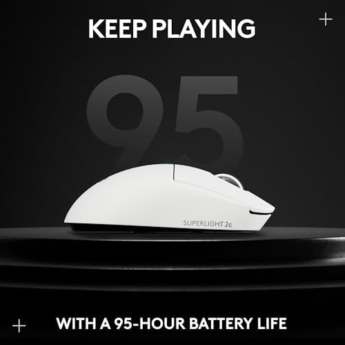 Logitech G PRO X Superlight 2c Wireless Gaming Mouse  51 g pro Grade Compact Mouse with 5 programmable Buttons  USB C Charging  44K DPI Sensor  up to 8 kHz Polling for PC/Mac   Black