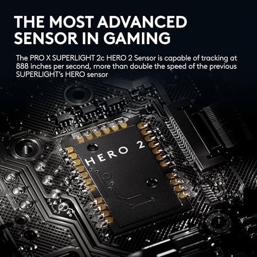 Logitech G PRO X Superlight 2c Wireless Gaming Mouse  51 g pro Grade Compact Mouse with 5 programmable Buttons  USB C Charging  44K DPI Sensor  up to 8 kHz Polling for PC/Mac   Black