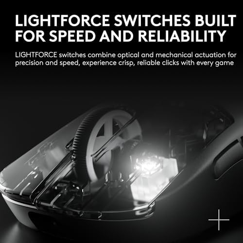 Logitech G PRO X Superlight 2c Wireless Gaming Mouse  51 g pro Grade Compact Mouse with 5 programmable Buttons  USB C Charging  44K DPI Sensor  up to 8 kHz Polling for PC/Mac   Black