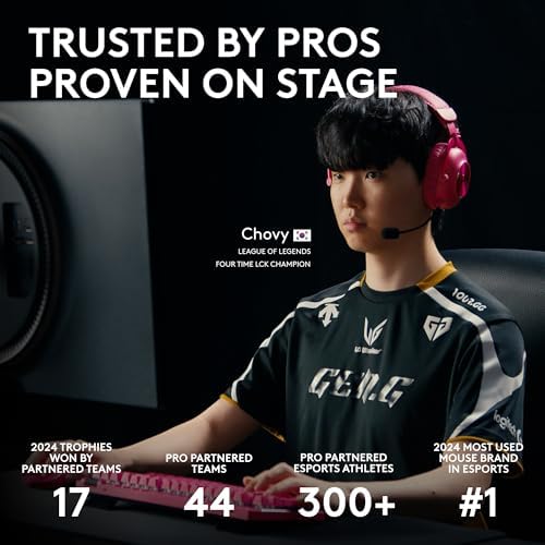 Logitech G PRO X Superlight 2 Wireless Gaming Mouse  60g Pro Grade with 5 Programmable Buttons  44k DPI Sensor  8kHz Report Rate  USB C Charging for PC/Mac   Black