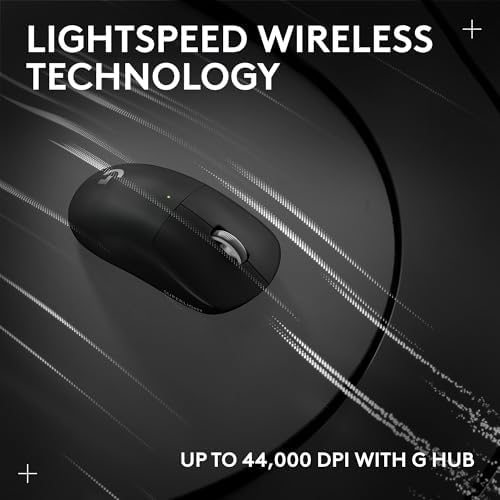 Logitech G PRO X Superlight 2 Wireless Gaming Mouse  60g Pro Grade with 5 Programmable Buttons  44k DPI Sensor  8kHz Report Rate  USB C Charging for PC/Mac   Black